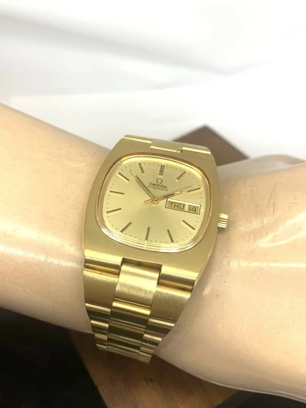 Omega 166.0192 Men's Watch 1020 Vintage Swiss Automatic Day Date Gold Steel 36mm